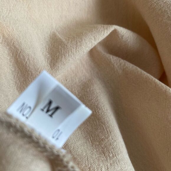 Tan Pirate Shirt lace up front and sleeves , size M - Picture 5 of 6